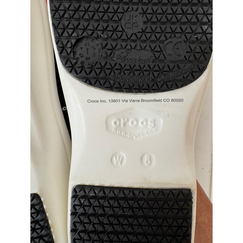 Crocs Neria Pro II Minnie Mouse Clogs Women Size 8 Blk. Red Polka Dot Work Shoes - Picture 9 of 11